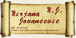 Mirjana Jovančević vizit kartica
